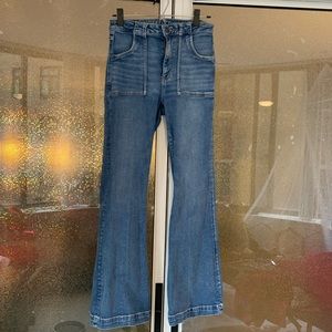 Medium wash flare jeans